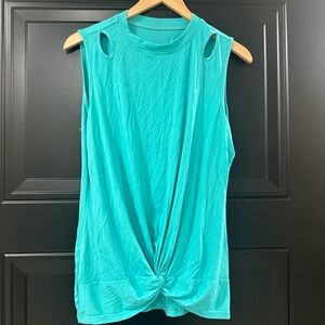 Sleeveless Turquoise Twist Knot Top